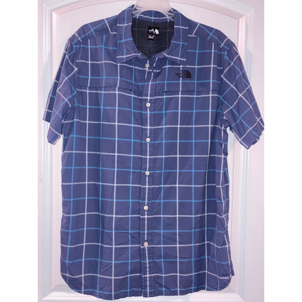 The North‎ Face Mens Medium Plaid Short Sleeve Button Down Shirt